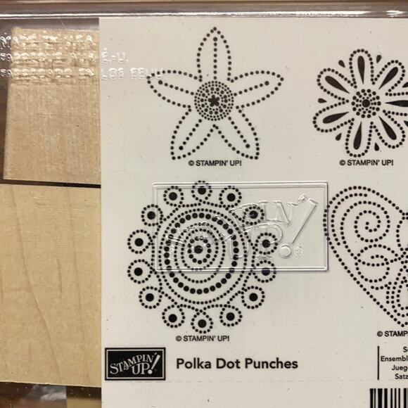 Stampin’ Up! “Polka Dot Punches” Rubber Stamp Kit UNUSED - Picture 2 of 10